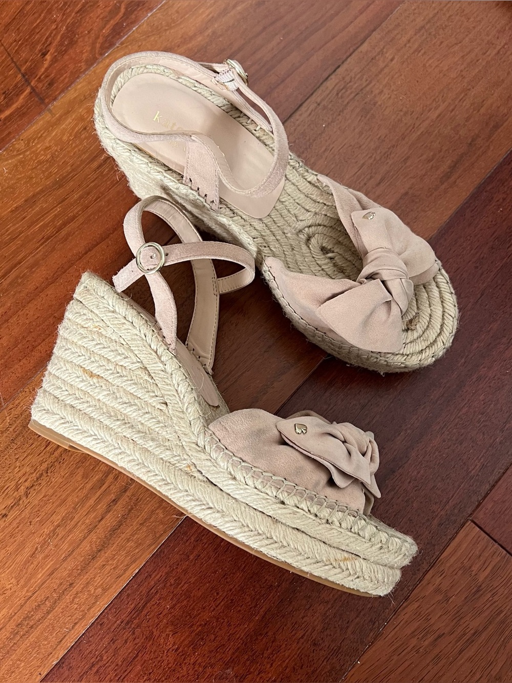 Kate Spade Pink Espadrille Wedge Sandals